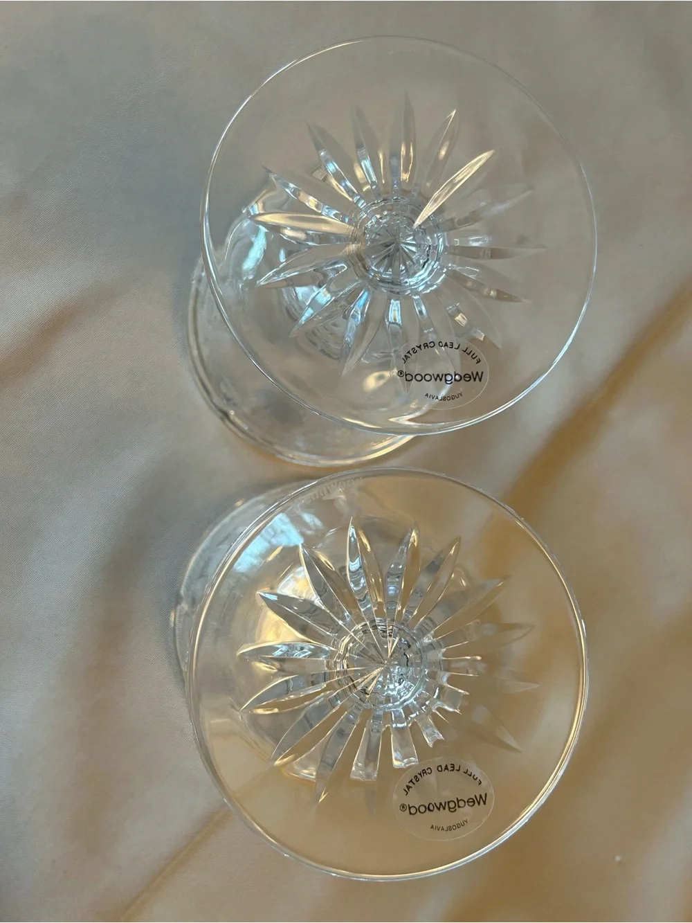 Wedgwood Clear Crystal Candle Sticks Holders - Set of 2 with Free Tapers Candles